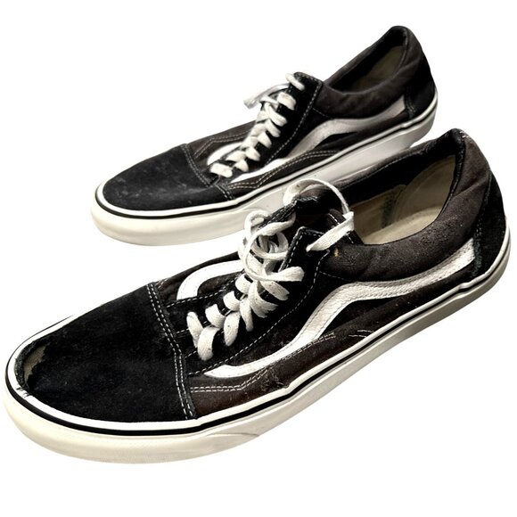 Vans Old Skool Black & White Skate Shoes US Mens 11 Canvas/Suede Low - Picture 7 of 9